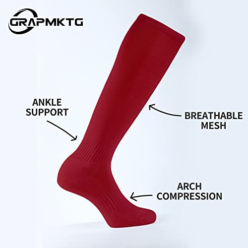Image of GRAPMKTG 3 Pack Softball Soccer Socks Baseball Football Socks for Youth Men and Women