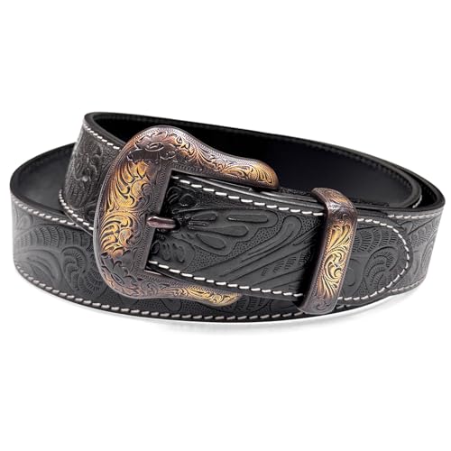 Genuine Full Grain Western Leather Belt 1-1/2" Wide