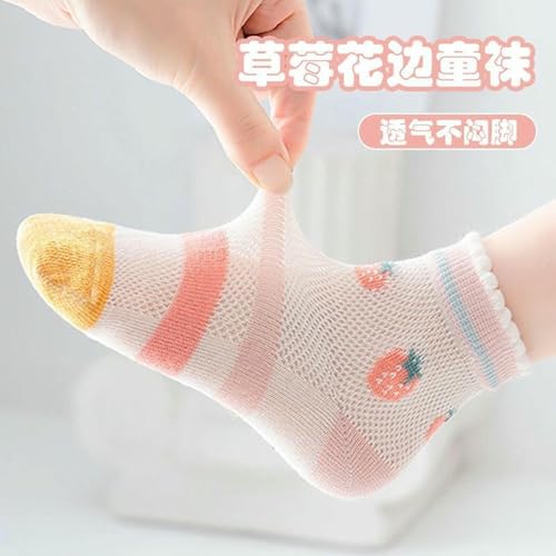 5 pairs - 's Korean version spring and autumn mesh thin trendy comfortable socks - product [Loli Princess] - M size [6-8 years old]4