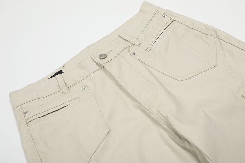 Men's Pants Loose Spring Summer American Retro White Multi-Pocket Straight Leg Cargo Trouser for Men4