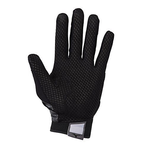 Mizuno B-303 Adult Baseball Batting Glove, Black-Charcoal, Small #TOP1