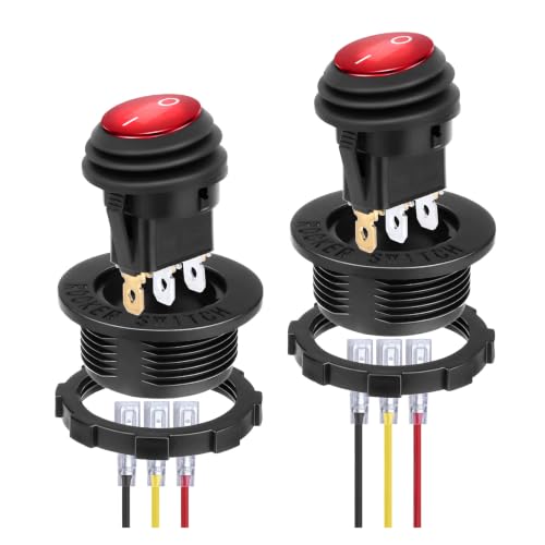 BFXM Round Rocker Switch, Toggle Switch 12V, On Off Switch, SPST 3 Pin