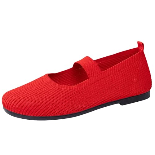 Semelles douces et tricot respirant pour ces chaussures plates Mary Jane tout confort