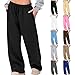 Baggy Sweatpants for Women Winter Fashion Clothing Lightweight Drawstring Warm Athletic Pants for Women Black