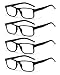 Colloddiss 4-Pack Reading Glasses for Men Women, Spring Hinge Readers Glasses, Blue Light Blocking Eyeglasses SR20523, 4 Black 1.75 x