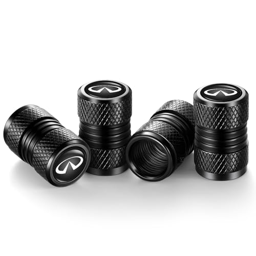 Image of Tire Valve Stem Caps, Compatible with Infiniti Series Stem Cap Universal Car Air Cover Car Accessories for Cars, SUV, Truck, Motorcycles 4pcs (Black)