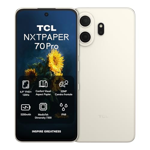 TCL Smartphone Android NXTPAPER 70 Pro 5G, doté de l'écran NXTPAPER 4.0 de 6,9