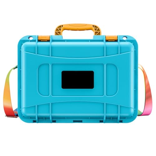 Lawnoval Caja de almacenamiento de ABS compatible con consola Nintendo Switch y accesorios, funda portátil impermeable con correa para el hombro, 35 x 26 x 15 cm, color azul