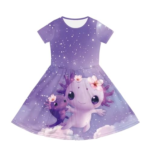 Image of Short Sleeve Dress for Girls with Pockets Cute Toddler Girl Clothes Summer 2-12