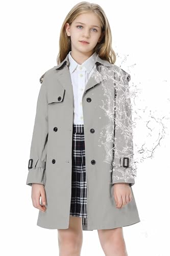 Image of Betusline Womens & Girls Waterproof Trench Coat Double Breasted Lapel Overcoat Outerwear, 3 Years - Women 2XL