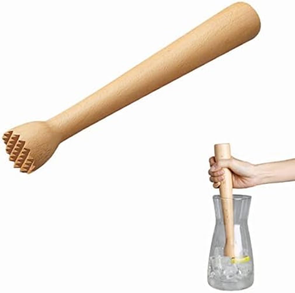 BIRDBRID Cocktail Muddler Wooden Bar Tools & Accessories, Wooden Muddler Muddler for Drinks Cocktail Making Tools Mojito Muddler Natural Wood 10 Inches Pack of 1 PCS