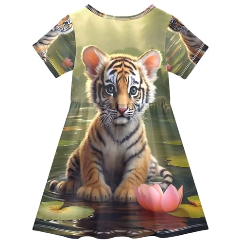 Tiger Cub Lily Floral Toddler Girls' Dresses Summer Short Cute Beach Dress Little Girl 2t2