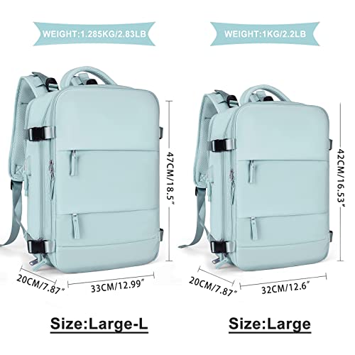 Mochila de viagem coowoz unissex, grande, mala de mão, mochila para trilha, Azul, Large