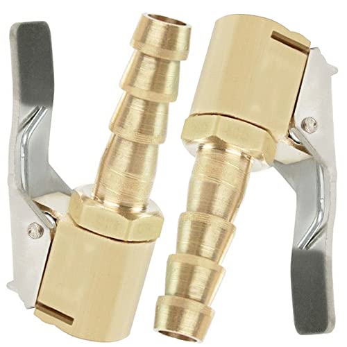 LABUYI 2 Pièces Embout de Gonflage,Embout Gonflage Pneu Voiture,Embout Gonfleur avec Clip,Gonflage Valve Clip Pince Connecteur Adaptateur,pour Valves de...