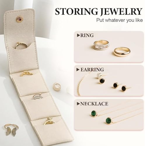 3pcs Mini Travel Jewelry Bag, Jewelry Organizer, Mini Pouch, Foldable Multifunctional Travel Jewelrys Roll Pouch, All-In-One, Can Be Carried With You, Suitable For Travel, Gift Givin3