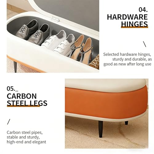 Banc ottoman de rangement coffre de fin de lit avec coussin - 6