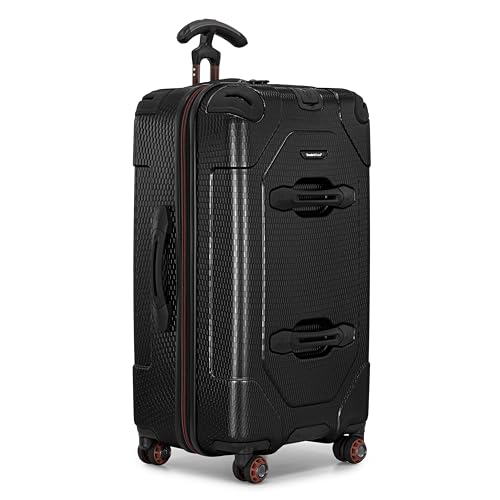 Image of Traveler's Choice Maxporter II Polycarbonate Hardside Trunk with Spinner Wheels, Black, 28-Inch Medium Trunk