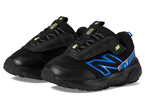 New Balance Kid's New-B 1440 V1 Hook & Loop Running Shoe, Black/Blue Oasis, 3 W Infant