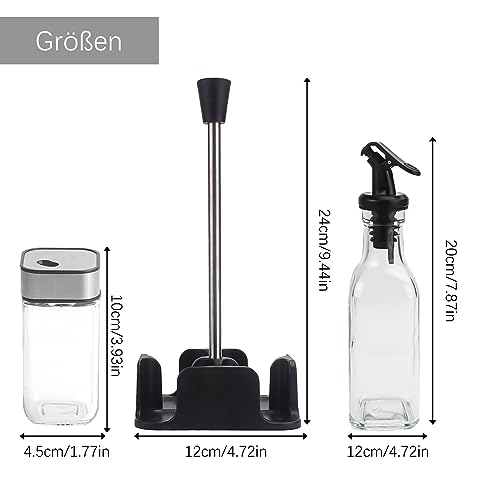 Set de aceiteras de cristal con base para un servicio impecable 3