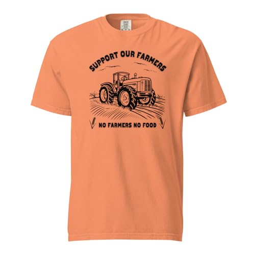 Support Our Farmers Pride Farm Country Unisex Garment-Dyed Heavyweight t-Shirt Terracotta