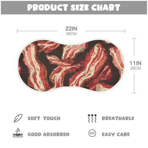 Bacon Vintage Burp Cloths Baby Boys Girls Absorbent Soft Cotton Burping Cloths Rags, 4 Pack2