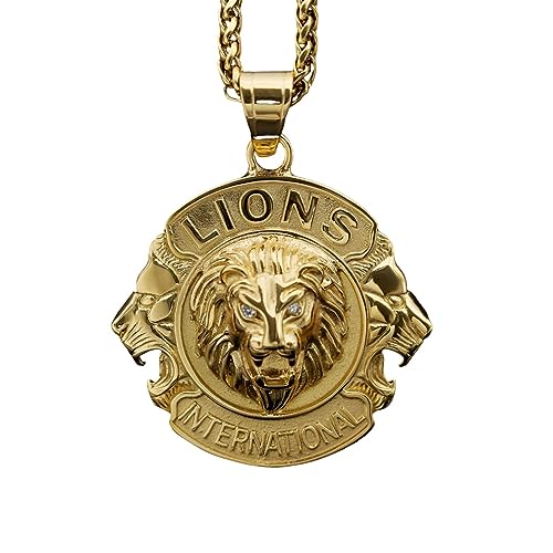 Collier punk rock lion homme en acier inoxydable pour éviter l'oxydation des bijoux