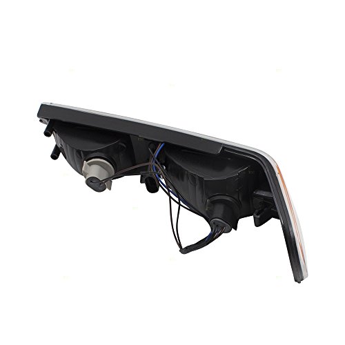 Brock Replacement Driver And Passenger Set Park Signal Front Marker Lights W/Black Bezels Compatible With 2004-2012 Colorado Canyon Pickup Truck #TOP7