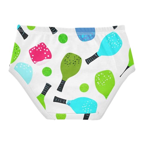 Fun Toddler Underwear Floral 2t Cotton Little Girl Panties Pickleball Paddles Balls White Undies Kids Briefs2
