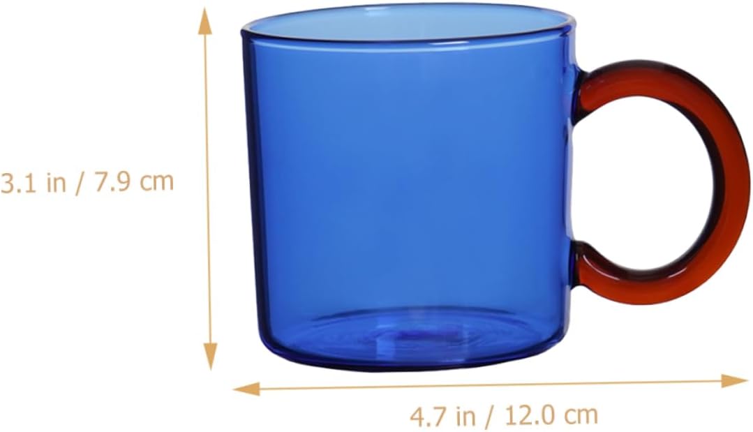 Elegant Glass Drinking Cups Set of 4 Wide Mouth Heat Resistant for Tea