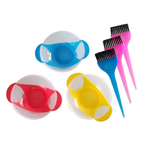 6Pcs Hair Color Mixing Bowls And Coloring Brushes Tint Hair Dyeing Kit For Salon Hair Bleach, Hair Dye