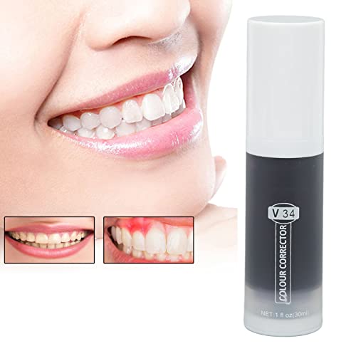 Creme Dental Roxo, 30ml, Clareador Profundo, Remoção de Manchas, Creme Dental, Corretor de Cor de De