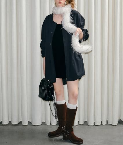 Faux Fur Scarf for Women/Ladies/Teen Girls, Fall Winter Fashion Neck Shrug Slim Long Scarf Y2K Accessories4