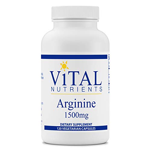 Vital Nutrients - Arginine - L-Arginine Amino Acid Support For Circulatory And Heart Health - 120 Vegetarian Capsules Per Bottle - 1500 Mg #TOP10