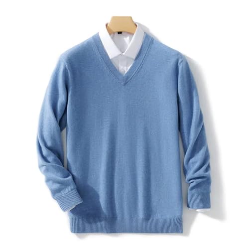 V Neck Pullover Sweater Mens Slim Fit Jumpers Knitting Thick Warm Autumn Casual Fashion Tops2