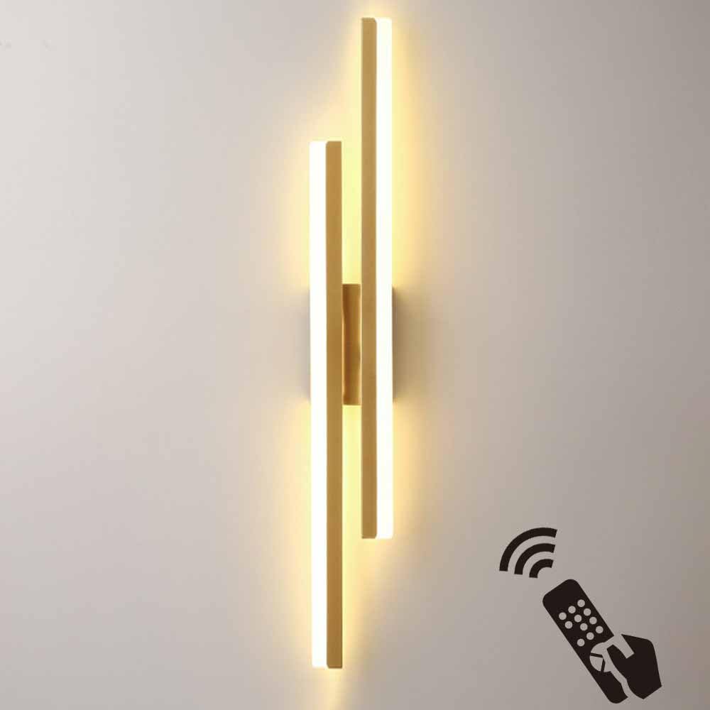 NYCDA] Nordic Led Wall Lamp Bedside Reading Wall Light Stepless Dimming Wall Mount Lighting Remote Control Wall Sconce Aluminum Anti-Rust Wall Lighting Acrylic Lamp for Living Room Hallway Stairs (C