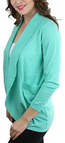 Image of ToBeInStyle Women's Long Sleeve Rib Banded Open Sweater Cardigan