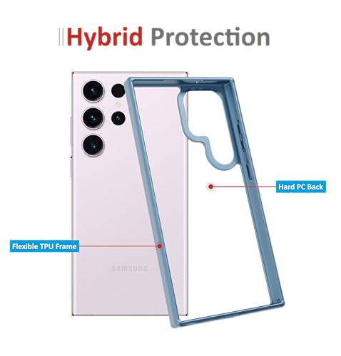 Image of Case for Samsung Galaxy S23 Ultra, [Anti-Yellowing Technology] [Military Grade Drop Protection] Shockproof Slim Hybrid Phone Case for Samsung Galaxy S24 Ultra 5G - Indigo Blue