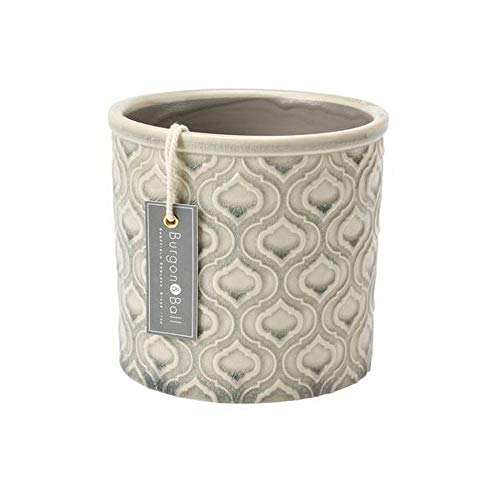 Burgon & Ball Tuscany o Porto Maceta de cerámica para interiores, pequeña y grande Veneciano, gris, pequeño