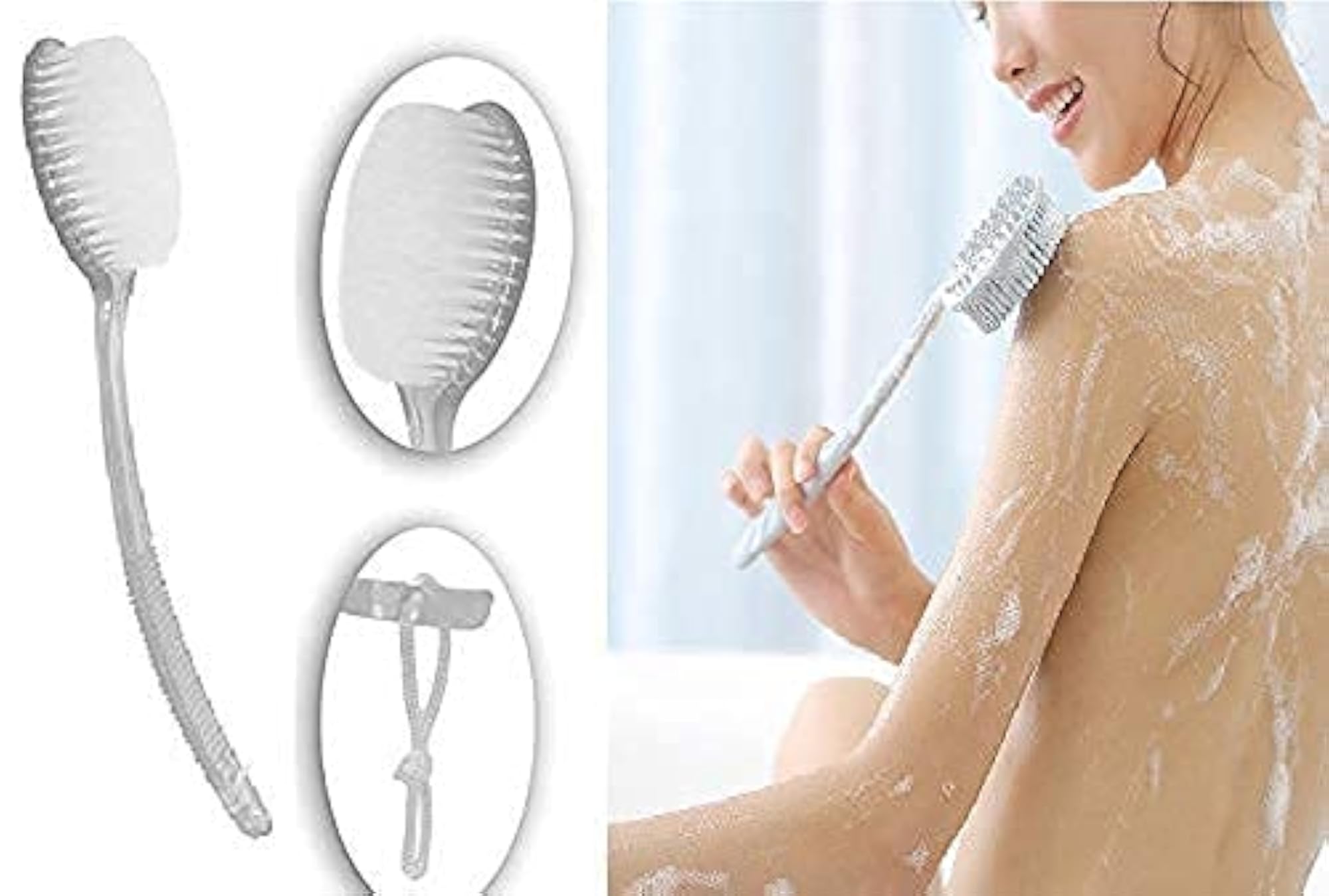 Bath Body Brush Loofah with Long Handle, Pack of 1