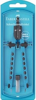 Faber-Castell 174335 - Schnellverstellzirkel, Zirkel Factory Neon (Blau)