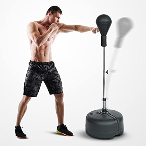 POWRX Punchingball I Standbox Trainer höhenverstellbar I Standboxball Profi verstellbar 110-150 cm I Box Ständer Standboxtrainer für Boxing Workout Cover