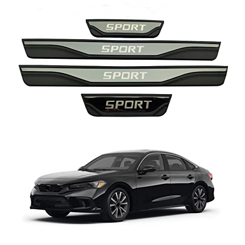 GZBFTDH Auto Door Sill Cover Interior Accessories, for Honda Civic 2022 Stainless Steel with Plastic Protector, Kick Panels Scuff Guard Plate