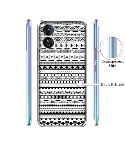 Image of Black & White Patterns Design Printed Silicon Soft TPU Back Case Cover for iQOO Z9 5G