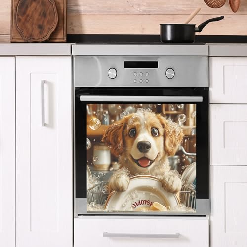 Vinilo Decorativo de Pared de Perrito Dorado para Baño miniatura 6