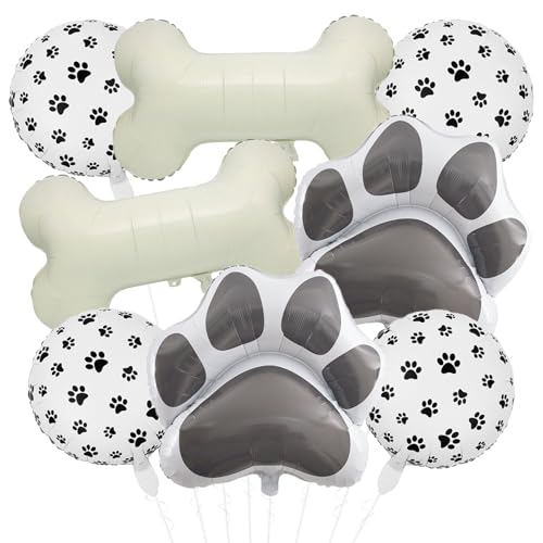 8 Pcs Dog Balloons 30 Inch Bone Foil Balloons Paw