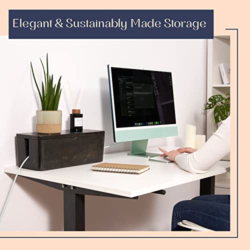 Image of Large Cable Management Box - Cable Organizer Box and Power Strip Box for Electrical Cord Management - Hide Desk Cord and Floor Cables - Wire Storage and Organization for Cords