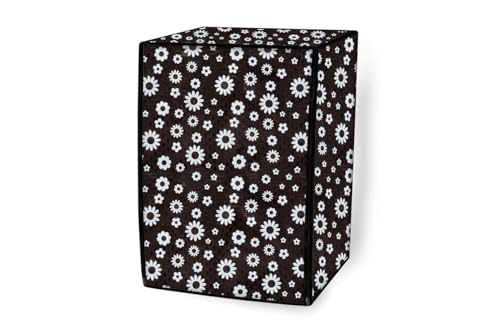 Image of Fully Automatic Front Load Washing Machine Cover Compatible For LG, Bosach 6Kg, 6.5Kg, 7Kg, 7.5Kg, 8Kg, 8.5Kg, 9Kg, 10Kg (66L X 61D X 84H), Waterproof,Dustproof Flower Print.