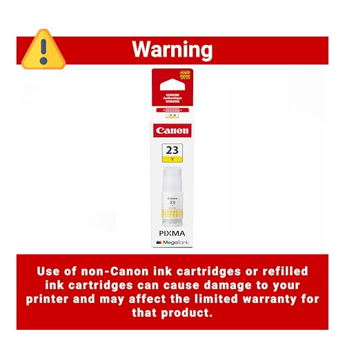Image of Canon GI-23 Genuine Yellow Ink Bottle, Compatible with Megatank G620 Printers