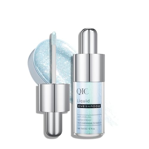 QIC Sombra de ojos liquida,Eyeshadow perlada brillante,Sombras de ojos profesionales,Reproducción de color duradera,Resistente al agua,Apta para todos los tonos de piel,02 Galaxia