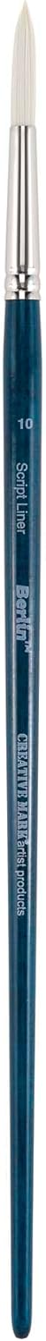 Creative Mark Berlin Synthetic Long Handle Artist Brush - Script Liner # 10 - Handmade in Germany Art Paint Brush w/Synthetic Filament for Acrylics, Oils, Alkyds